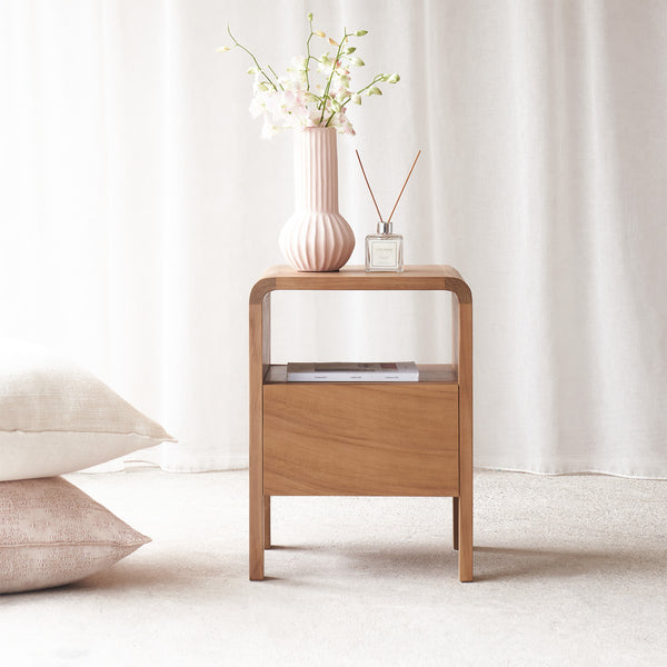 Tegan Bedside Table | Teak (55cm)