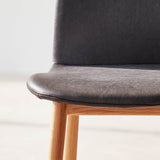 Com Leather Dining Chair | Oak - Coal