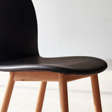 Com Leather Dining Chair | Oak - Coal