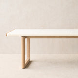 Hover Fabric Bench | Blonde Oak Frame - Panna Cotta (170cm)