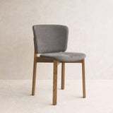 Pinta Fabric Dining Chair | Latte Oak Frame - Militaire