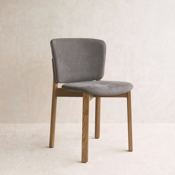 Pinta Fabric Dining Chair | Latte Oak Frame - Militaire