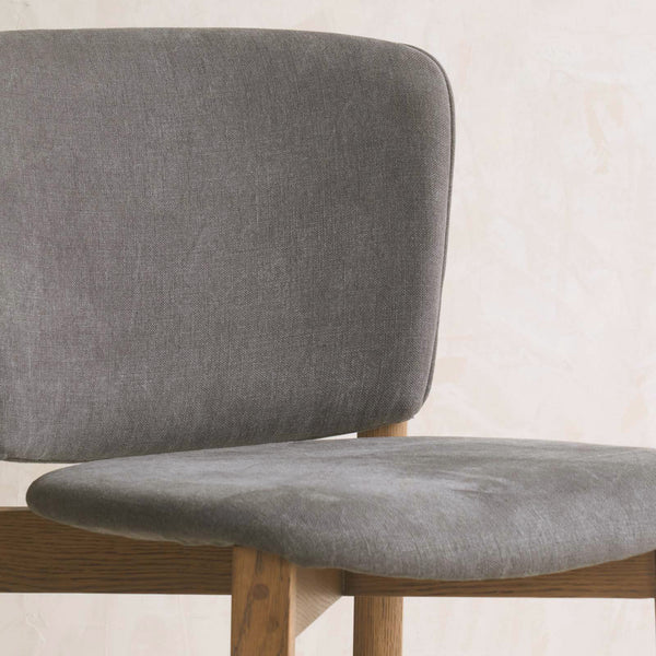 Pinta Fabric Dining Chair | Latte Oak Frame - Militaire