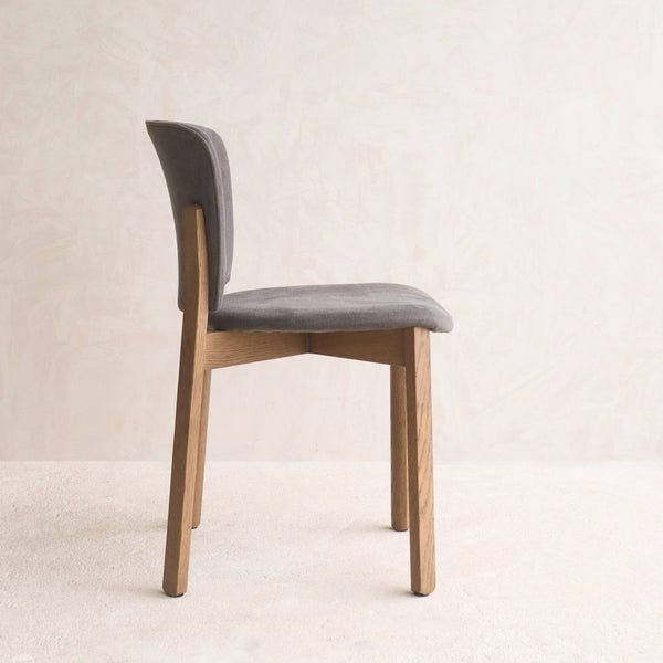 Pinta Fabric Dining Chair | Latte Oak Frame - Militaire