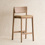 Poise Leather Counter Stool | Latte Oak Frame - Arena - Originals Furniture