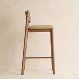 Poise Leather Counter Stool | Latte Oak Frame - Arena - Originals Furniture