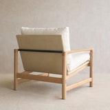 Troubadour Fabric Armchair | Blonde Oak Frame - Oyster