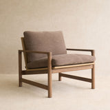 Troubadour Fabric Armchair | Latte Oak Frame - Rich Earth
