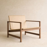 Troubadour Fabric Armchair | Latte Oak Frame - Rich Earth