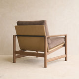 Troubadour Fabric Armchair | Latte Oak Frame - Rich Earth