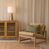 Troubadour Fabric Armchair | Oak Frame - Sherpa Toffee - Originals Furniture