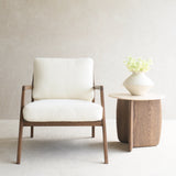 Nysse Fabric Armchair | Latte Oak Frame - Panna Cotta