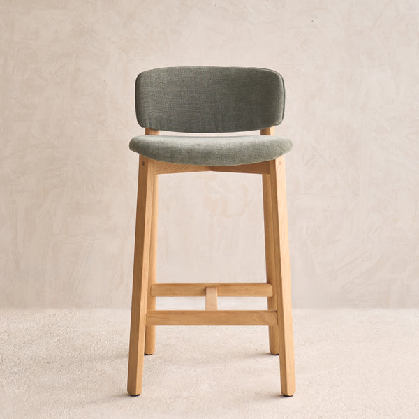 Pinta Fabric Counter Stool | Oak Frame - Grenada