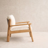 Wren Armchair | Oak with Brown Leather Harness - Porcelain