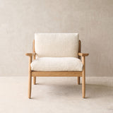 Wren Armchair | Oak with Brown Leather Harness - Porcelain