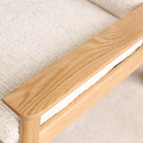 Wren Armchair | Oak with Brown Leather Harness - Porcelain