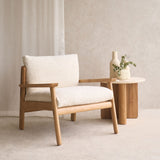 Wren Armchair | Oak with Brown Leather Harness - Porcelain