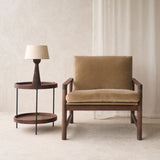 Troubadour Fabric Armchair | Walnut Frame - Lion