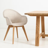 Edgard Outdoor Dining Chair | Teak - Old Lace