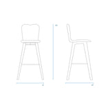 Lily Counter Stool | Teak Frame - Pure White - Originals Furniture