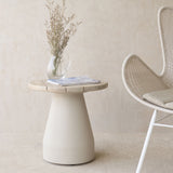 Kano Side Table | Aged Teak/Onyx