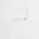 Rose Outdoor Dining Chair Seat Cushion | White