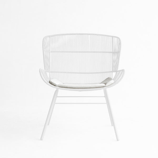 Rose Outdoor Lounge Chair Seat Cushion | White