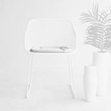 Violet Outdoor Seat Cushion | White