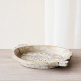 Vintage Wooden Carved Parat Bowl - Floral A