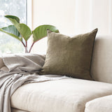 Crepon Cushion | Washed Linen - Kaki (50 x 50cm)