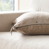 Crumpled Washed Linen Cushion | Taupe (50 x 50cm) - Originals Furniture