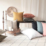 Black Line Cushion | Stone Washed Linen - Crocodile