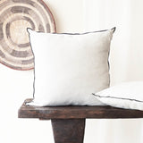 Black Line Cushion | Stone Washed Linen - Naturel