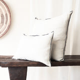 Black Line Cushion | Stone Washed Linen - Naturel