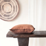 Black Line Cushion | Stone Washed Linen - Sienne