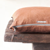 Black Line Cushion | Stone Washed Linen - Sienne