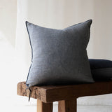 Crumpled Washed Linen Cushion | Petrole