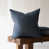 Crumpled Washed Linen Cushion | Petrole