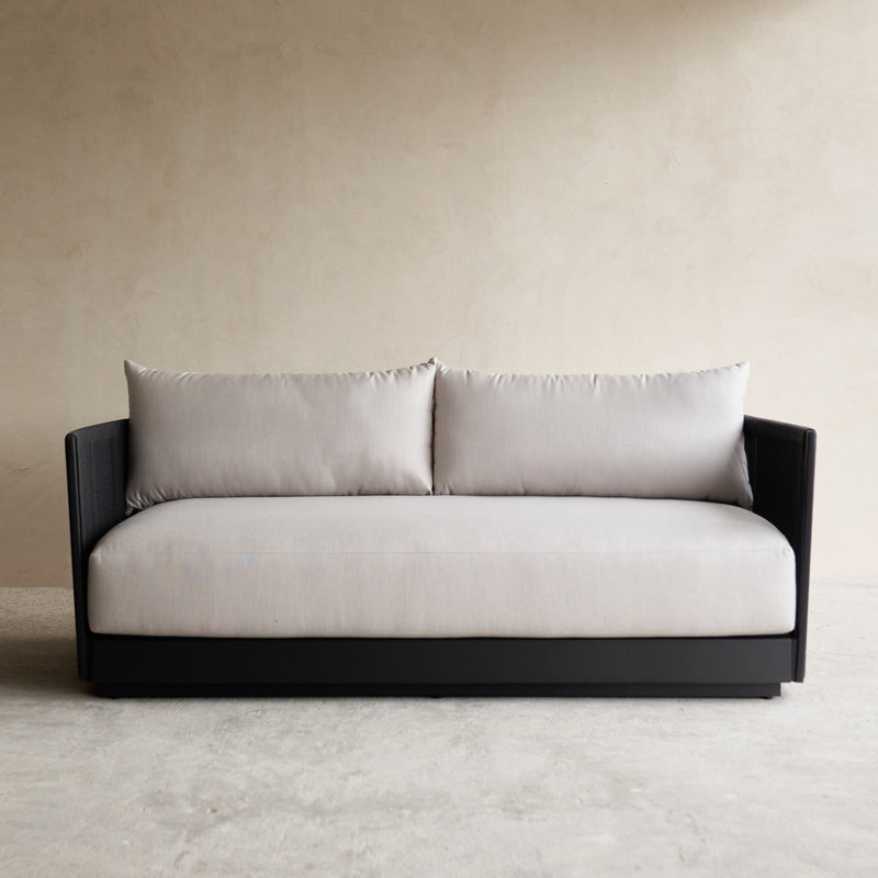 Antigua Outdoor Sofa | 2 Seater Black Frame - Marble (197cm)