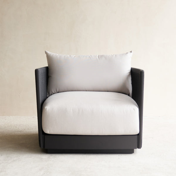 Antigua Outdoor Armchair, subtle, comfortable curves, built for all-weather resistance. Available at $2800.