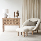 Toba Table Lamp, textured finish. Unique and versatile piece that provides a touch of drama in any home. Available at $360.