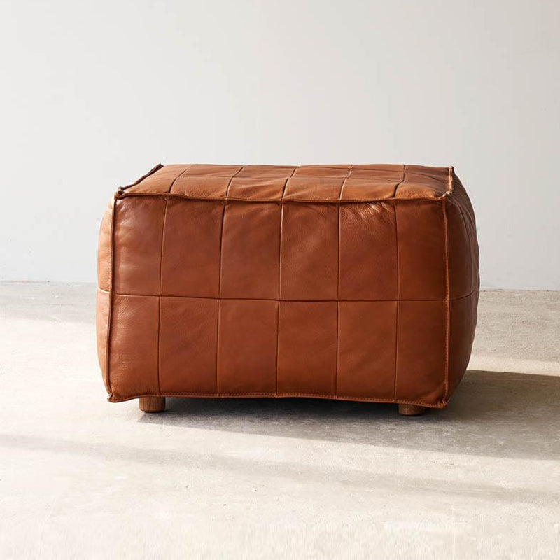 Tanbo Leather Ottoman (68cm)