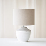 Toba Table Lamp, textured finish. Unique and versatile piece that provides a touch of drama in any home. Available at $360.