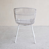 Rose Outdoor Dining Chair in White Chalk with White Cushion from Originals Furniture Singapore