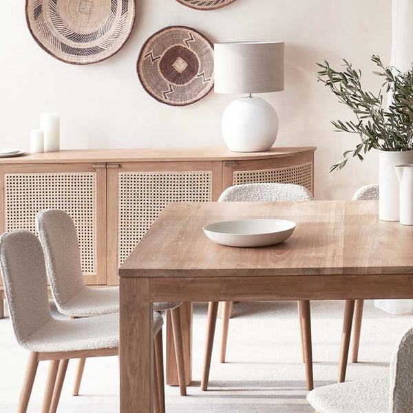 Teak indoor outlet dining table