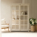 Vintage Large Wide Cabinet | Chalk