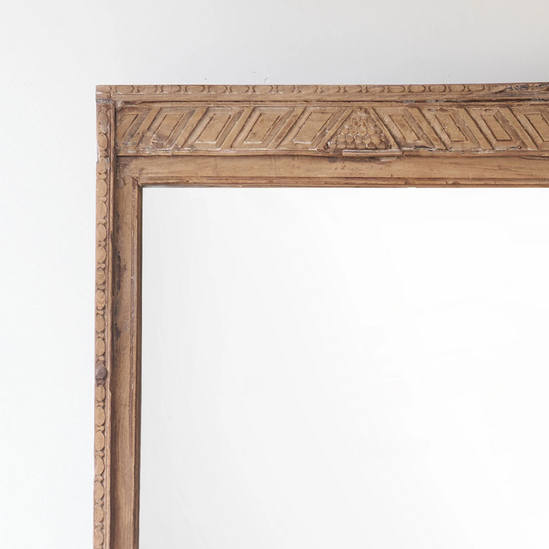 Vintage Teak Carved Mirror | Natural