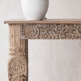 No. 2 | Vintage Teak Console with Carvings - Natural