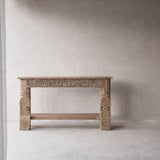 No. 2 | Vintage Teak Console with Carvings - Natural