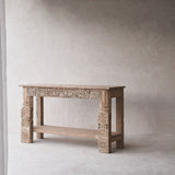 No. 2 | Vintage Teak Console with Carvings - Natural